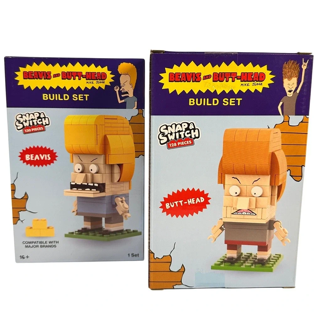Beavis and‎ Butt-Head Snap & Switch Build Set Lot of 2 Well Played Toys MTV New